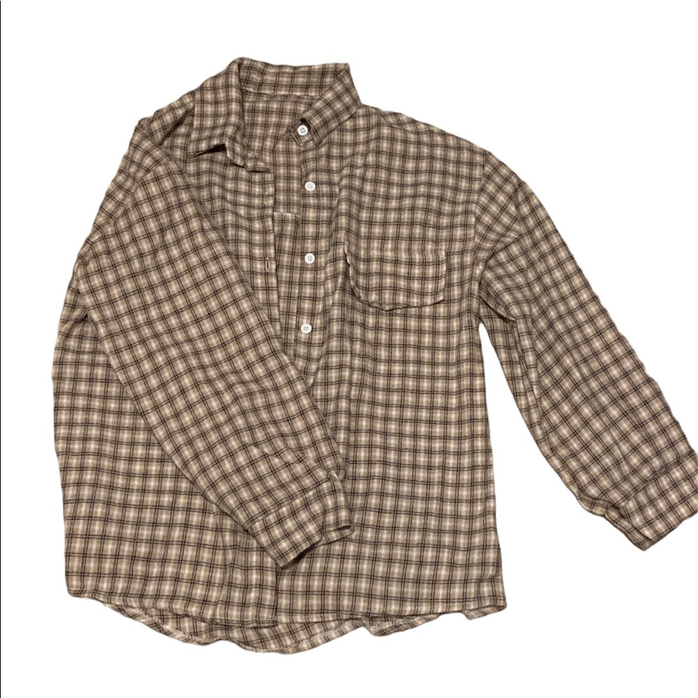 BUTTON UP Oversized, brown